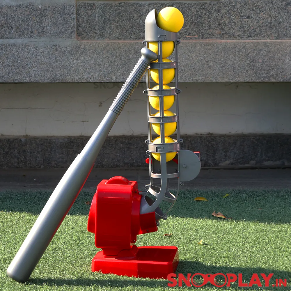 2 in 1 Electronic Pitcher Game (comes with Baseball bat & Tennis Racket)-For Kids Sports & Active Play