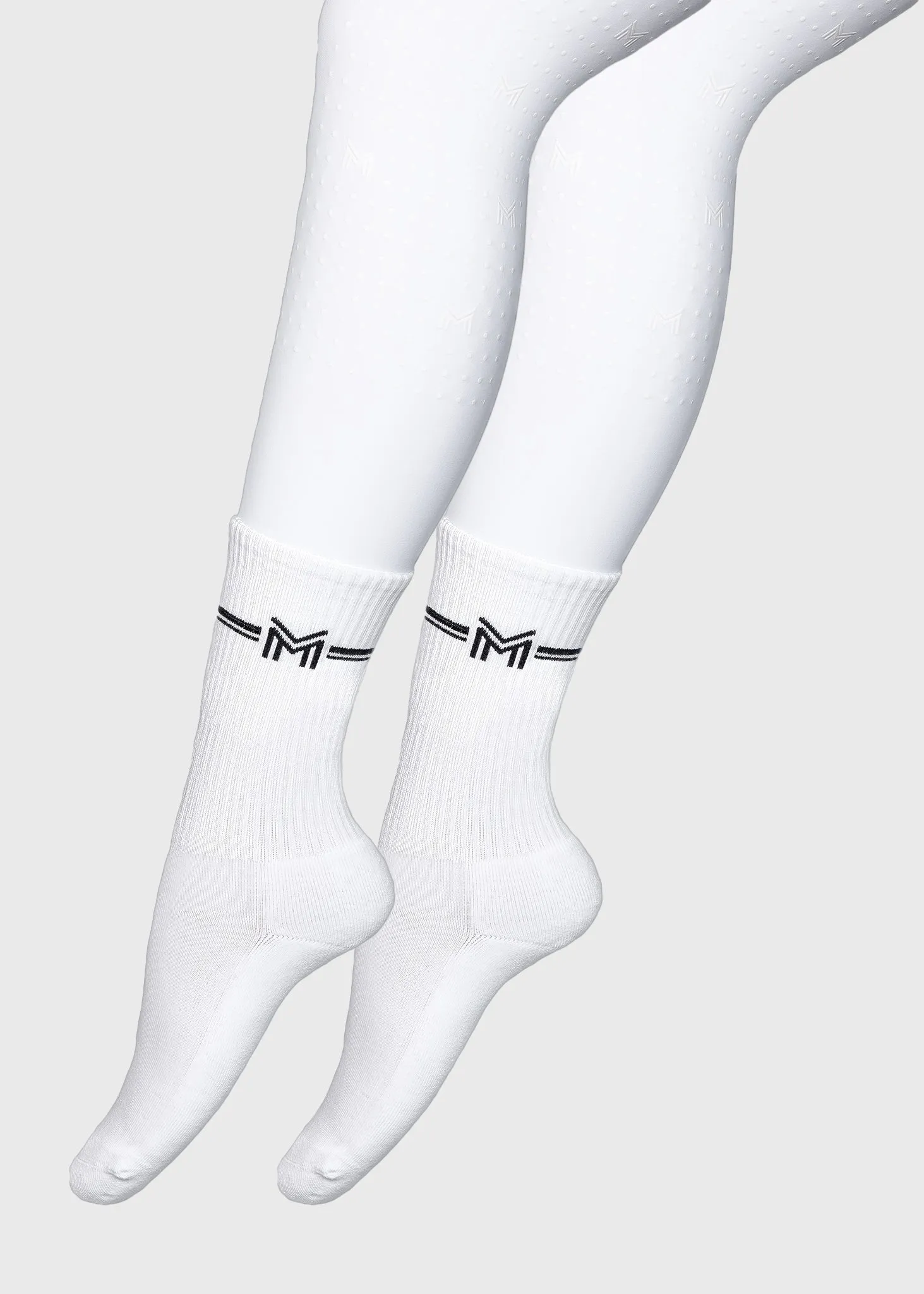 2-Pack Rise Sports Socks (White)