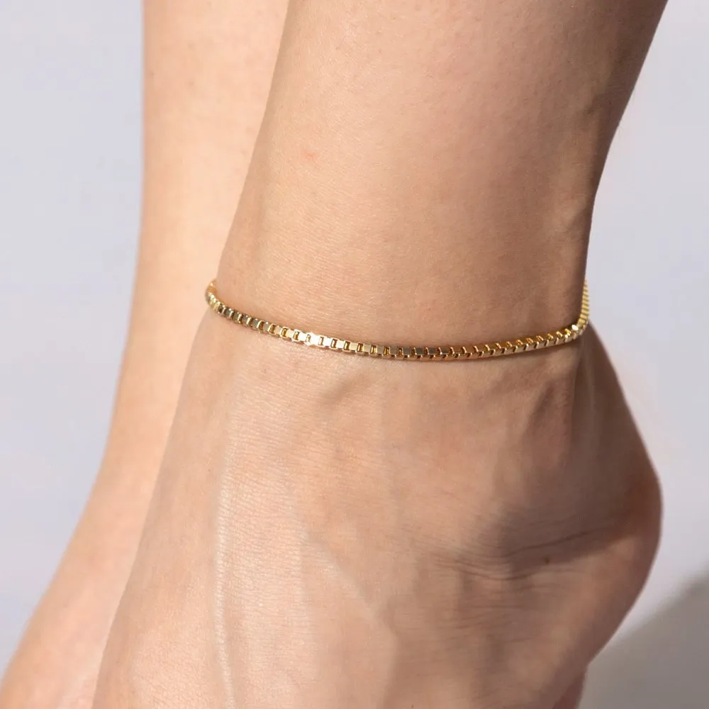 2.3mm Box Chain Anklet