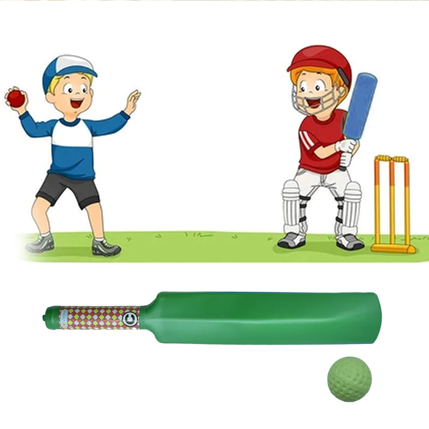 8022 Plastic Cricket Bat Ball Set for Boys and Girls