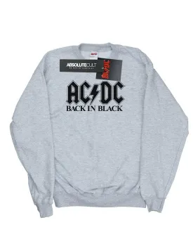 AC/DC Mens Back in Black Logo Cotton Sweatshirt