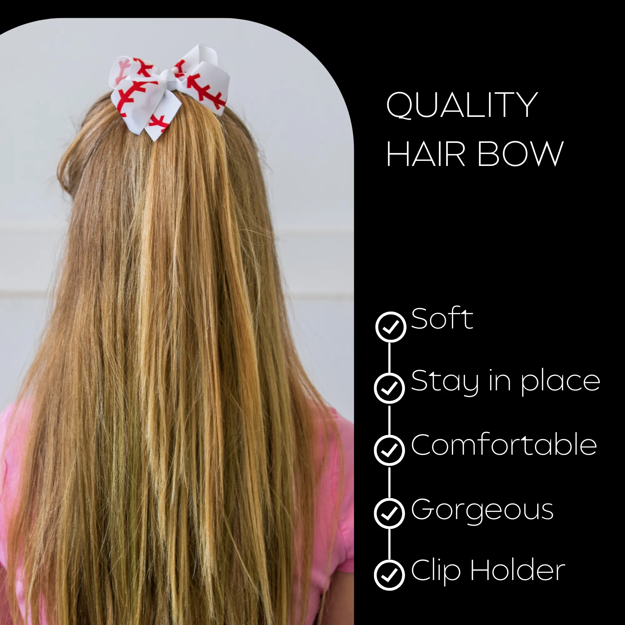 Baseball Seam Sports Classic Hair Bow