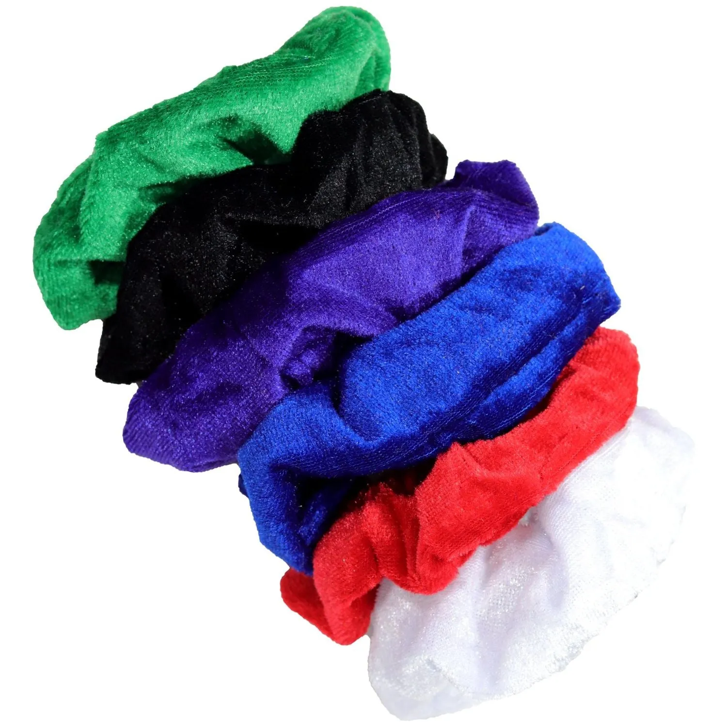 Basic Velvet Scrunchies - 12 Pack