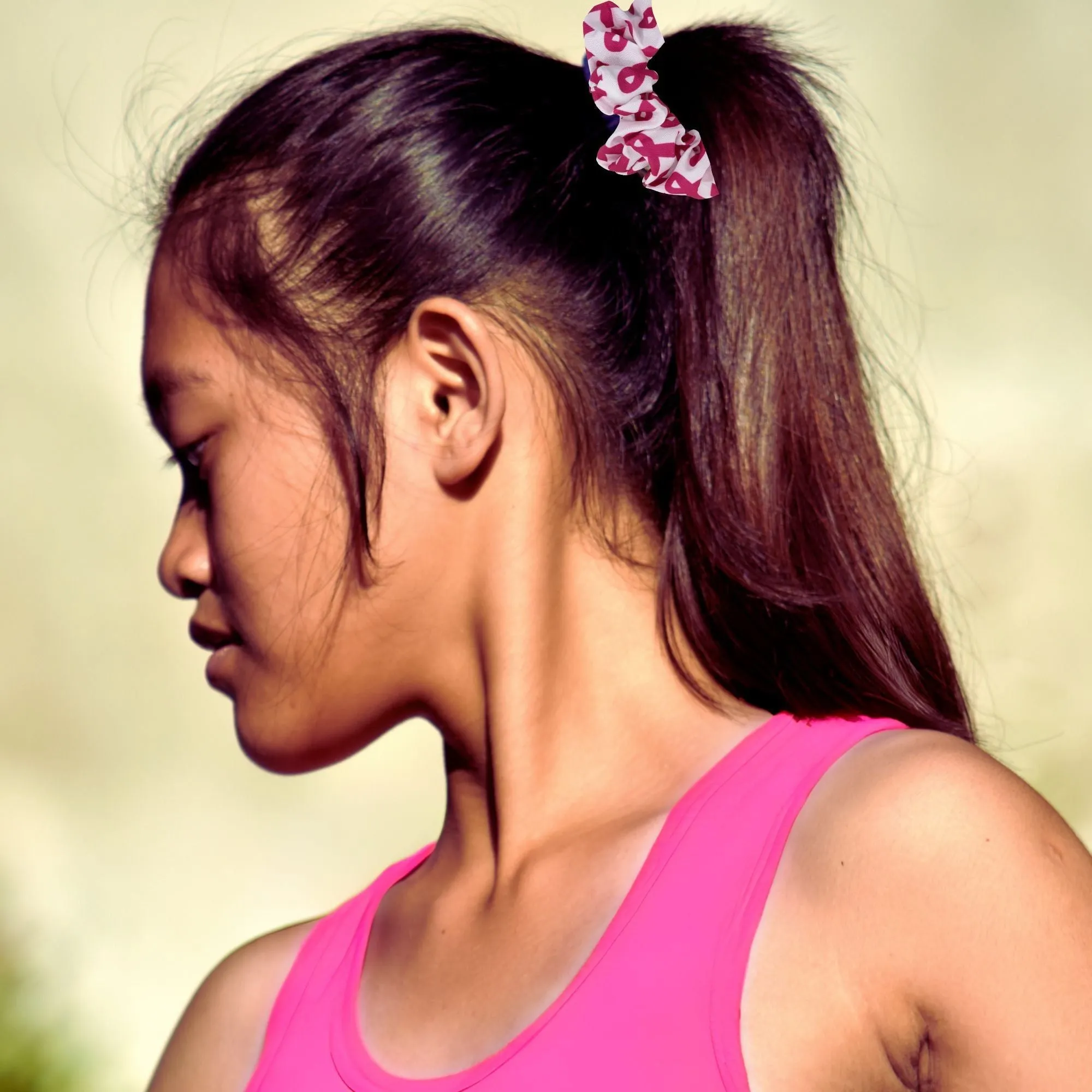 Breast Cancer Awareness Cotton Scrunchie