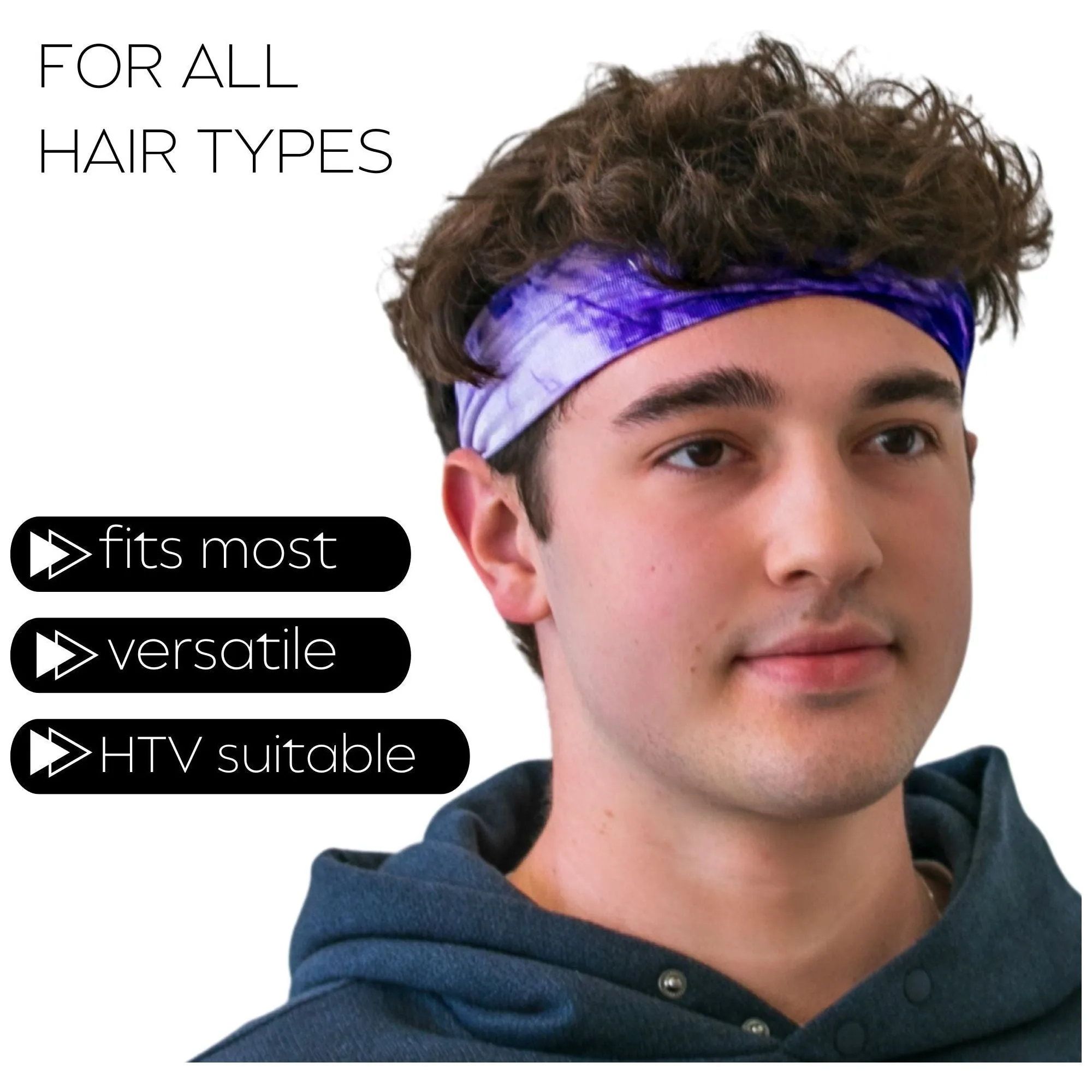 Gray Cotton Headbands - 12 Pack