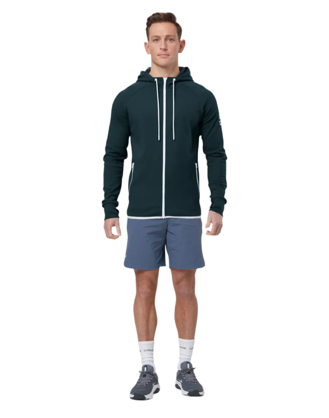 Gym Coffee Mens Chill Zip Hoodie Moss Green