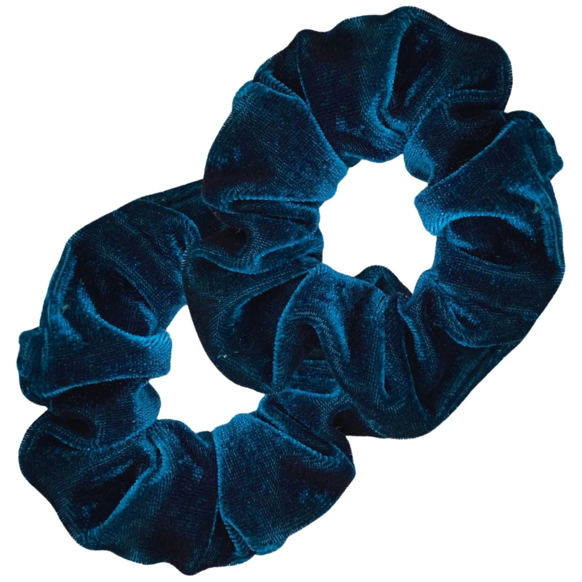 Sea Blue Velvet Scrunchies - 2 Pack