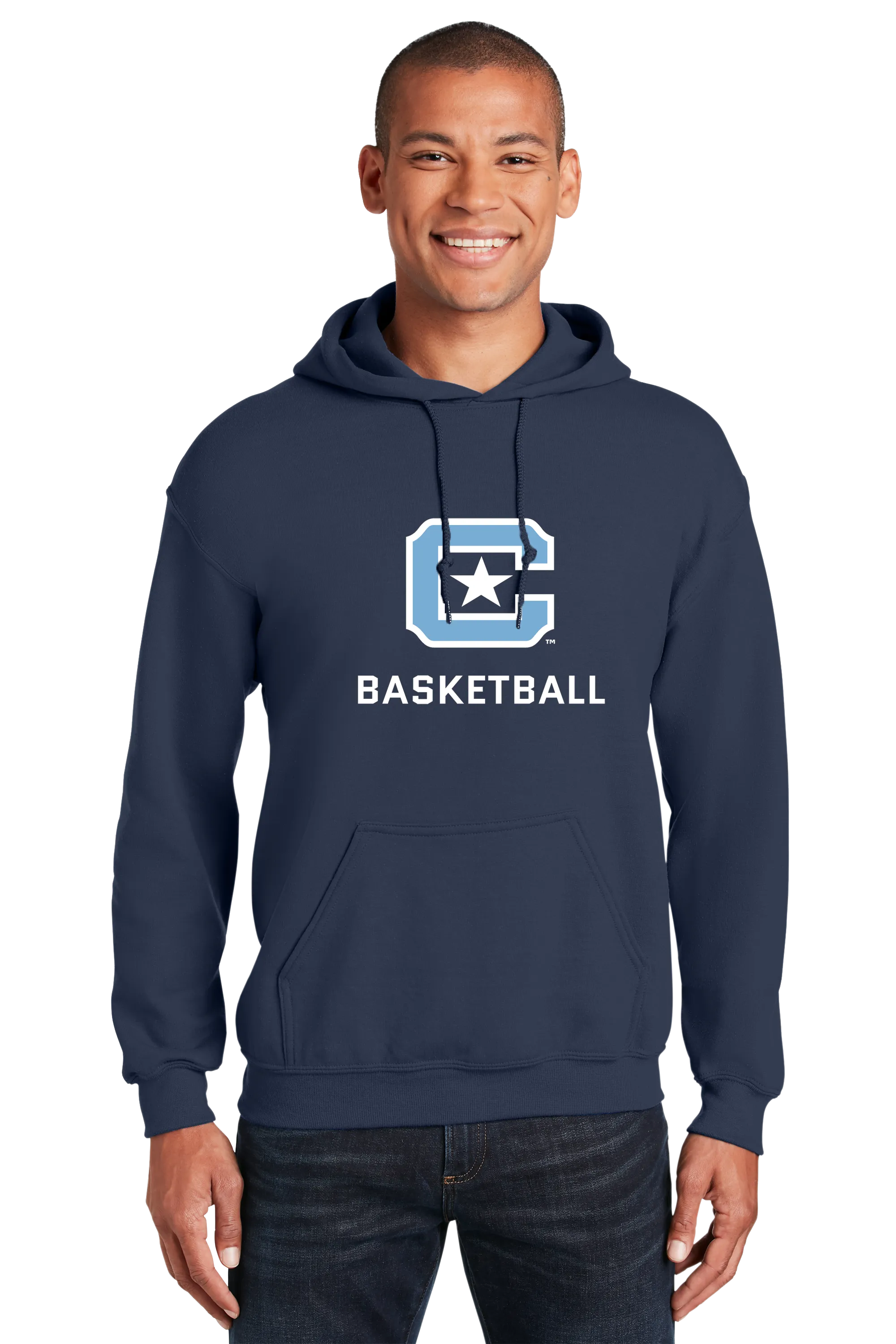 The Citadel Block C Star logo, Sports - Basketball,  Heavy Blend™ Hooded Unisex Sweatshirt