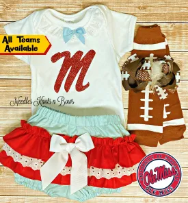 University of Mississippi Rebels Outfit for Baby Girls and Toddlers