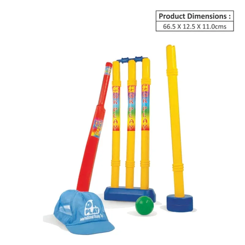 World Cup Cricket Set (1 Bat, 1 Cap, 1 Ball, 4 Wickets)